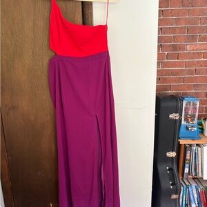 Lulu's Asymmetrical Red and Purple Sundress for Weddings